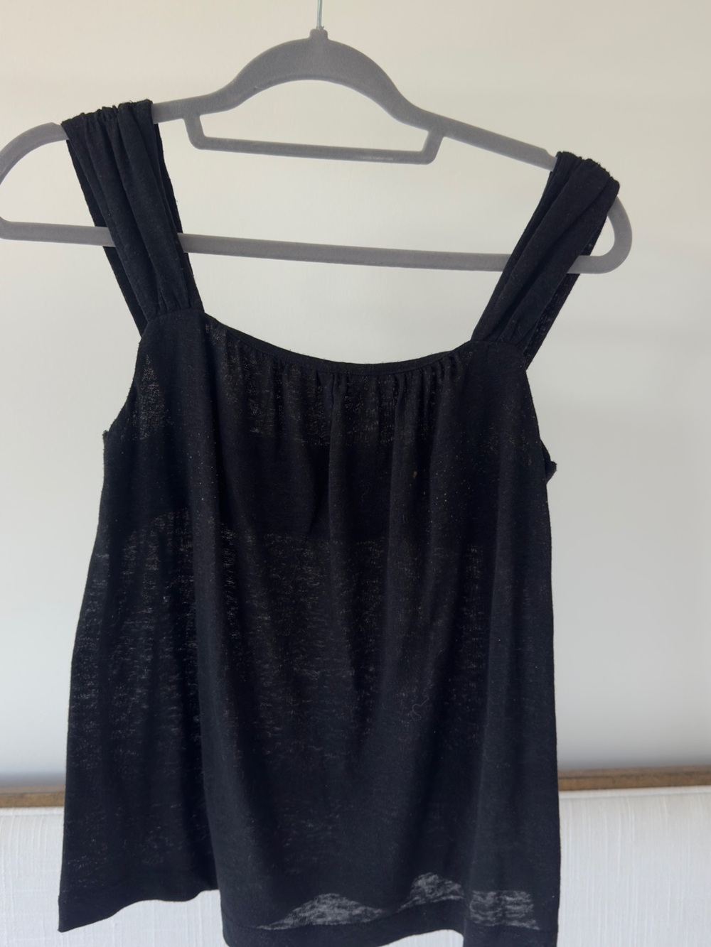 Banana Republic Linen Black Scoop-Neck Tank Top
